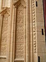 Lyon, Cathedrale Saint Jean, Portail, Porche de gauche, Ebrasements, Plaques decorees (08)